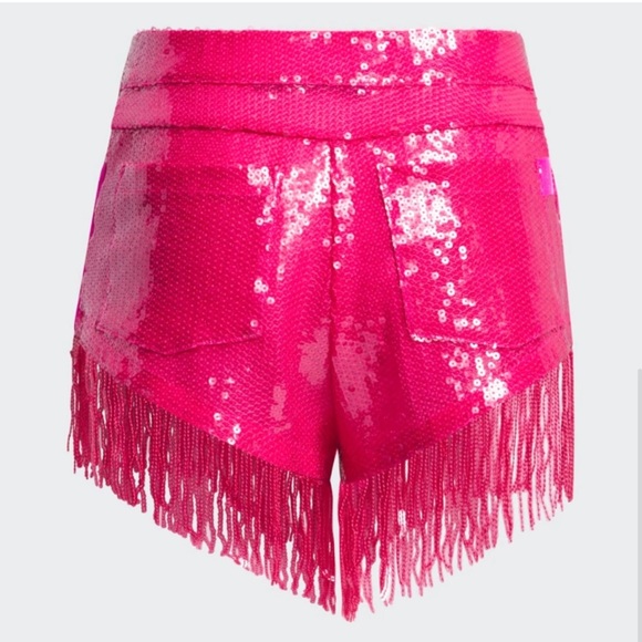 Bey Cozy in these Hot Pink sequin Ivy park x Adidas shorts BNWT 💕 - Picture 2 of 4